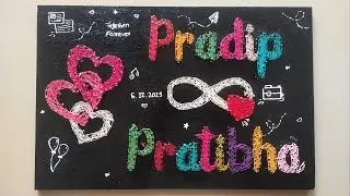 How to do String ART for beginners step by step | Best string art for couple | #DIYstringART love