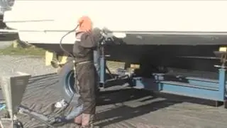 Dry Ice & Lavablasting Antifouling Removal  F36 Boat