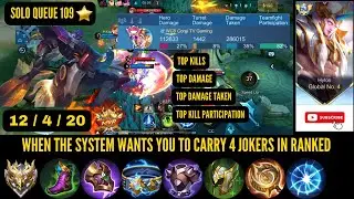 MOBILE LEGENDS DARK SYSTEM CHALLENGES THE BEST HYLOS PLAYER TO CARRY 4 JOKERS IN RANKED GAME.