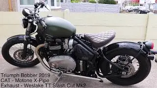 Triumph Bobber - Motone X-Pipe & Weslake TT SlashCut Mk2 Exhaust