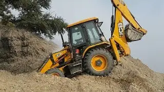 JCB DOZER AMAZING WORK IN SANDY PLACE - JCB 3DX BACKHOE LOADER LOADING GRAVEL IN TRUCK - JCB VIDEO