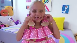 Alice and Eva little monkeys play dress-up