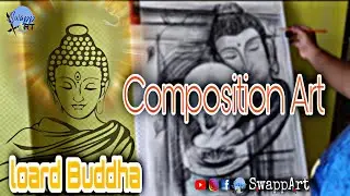 Loard Buddha| Composition Art | Charcoal on paper 🎨