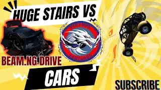 Car going down GIANT stairs & RAMPS with EXPLOSIVE crashes compilation #crashphysics