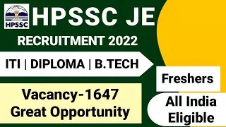 HPSSC JE Recruitment 2022| HPSSC JE Vacancy 2022| HPSSC JE Notification 2022| HPSSC New Vacancy 2022