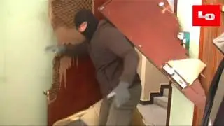 Unbelievable break-in through a wooden door.