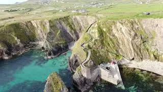 Drone shot d&uacute;n chaoin pier (dunquin) on the wild Atlantic way Ireland