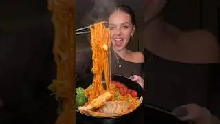 Buldak ramen but make it gourmet 🤌🏼 This turned out better than I imagined! #buldakramen #mukbang