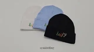 Cozy Rib Knit Beanie Made In China, Embroidered Acrylic Beanie, Wholesale Knitted Hats For Sale