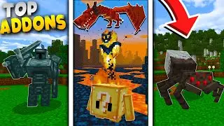 TOP 5 MELHORES ADDONS MODS para MINECRAFT PE SURVIVAL - MCPE 1.18
