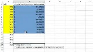 175. Funci&oacute;n TENDENCIA