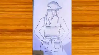 How to draw a Girl backside wearing cap || Pencil sketch for beginner || Easy drawing || Drawing