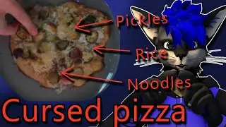 Celebration stream ( Day 2 - 3 ) Cursed Pizza (Caramel sauce,Gummies,rice,Pickles,Ramen,Provolone)