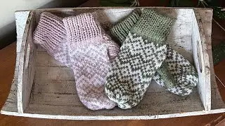 Fair Isle Mittens ~ EASY! Silver Reed SK155 Bulky Knitting Machine