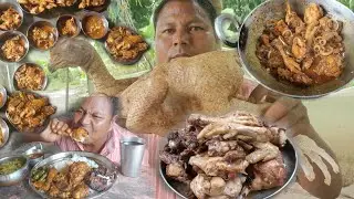 Big Pieces Of Chicken Gravy With Tomato Cooking n Eating !! Dao Bedor Tomato Jwng Bidwi Job Job🍗