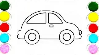 How to draw a car | Drawing, colouring&painting car for kids | 🚍 | খুব সহজেই কিভাবে গাড়ি আঁকবো  