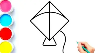 Kite Drawing Easy | How to Draw Kite |patang ka chitr|ad art tv 