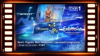 2007.02.03 ▪ 20:00 ▪ TVP1. Sport. Pogoda. Blok reklamowy i zapowiedzi programów