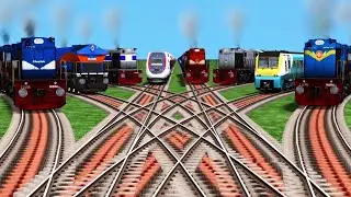 8 High Speed Trains In India At High Graphic Railroad Crossing l indian express l Bumpy Forked Train