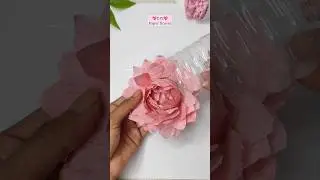 Diy paper flower ✨💖 making tissue paper flower #diy #flowers #tissuepaperflower #diyflowers