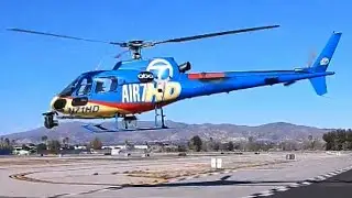 AS350 Start-Up & Takeoff Air7HD ABC News Helicopter Eurocopter at Van Nuys Airport (Airbus H125)