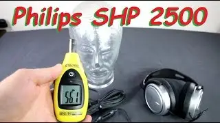 Philips SHP2500 headphone unboxing + sound dB test
