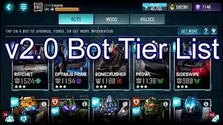 v2.0 Bot Tier List by Class - Transformers: Forged to Fight