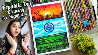 🇮🇳Republic Day Drawing 🇮🇳/Easy Drawing For Beginners Oil Pastel / Indian Flag /Peace Drawing 