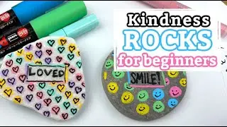 Simple Polka Dot Kindness Rocks ||  Stone Painting for Beginners || Rock Painting 101