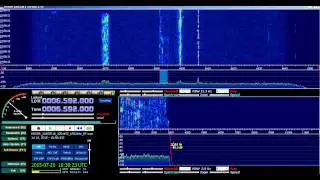 Pirate rebroadcasting WRN on frequency 6592 kHz USB