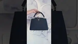 Louis Vuitton Capucines MM Bag in Black Leather with Gold hardware