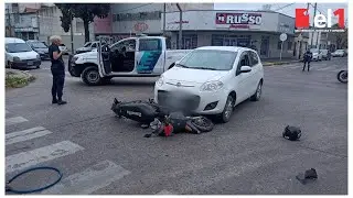 Otro hecho vial en San Justo: un auto chocó contra una moto