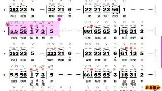 我的快樂就是想你 G調伴奏-旋律(動態譜)