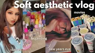SOFT AESTHETIC VLOG💙 study w/m, classes, new nails, cleaning, cinema