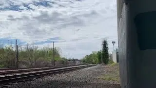 Eastbound grain train with a trailing 3/3 sd40-3 online, south Charleston WV