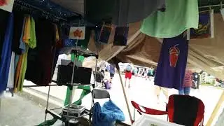 Park Art 1st merch booth in the rain. june 2018.