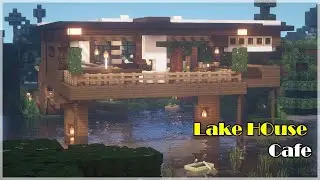 MineCraft : Modern House Tour | Lake House Cafe Minecraft Build