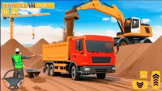 JCB and Dumper Mitti Loading Work | Heavy Equipment Soil Loading |#androidgames 