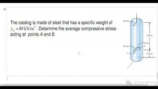 Evaluation of Average Compressive Stress from Specific Weight Acting at a Point
