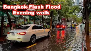 Downtown Bangkok Flash flood 3/Oct/2022. Late afternoon walk at SalaDaeng