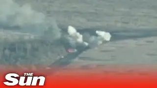 Ukrainian artillery destroys Russian truck and ammo in Donbas