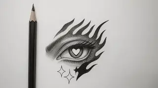 Flaming Eye drawing || pencil drawing || art || hunjan art