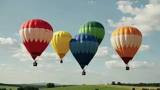 Calm Hot Air Balloons | Relaxing Sky Background Video for Ki