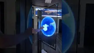 Transparent Screen with LED GLOBE #art #exhibition #oled #manteqi