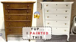 I PAINTED this TIGER OAK dresser?? 😩 | FURNITURE FLIP | DIY Dresser Makeovers