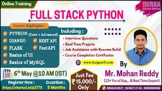 FULL STACK PYTHON Online Training @ DURGASOFT