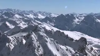 Panorama&uuml;berflug &uuml;ber das Skigebiet Ischgl - Samnaun