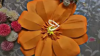 diy paper flower backdrop || unique and easy paper flower #holidayhomework#diy#posterart#art
