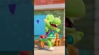 A Cute Dinosaur Goes to School 🦖🎒 #KidsCartoon #DinoShorts