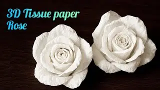 How to make 3D origami tissue paper rose | Origami Tissue paper rose | Tissue paper rose |